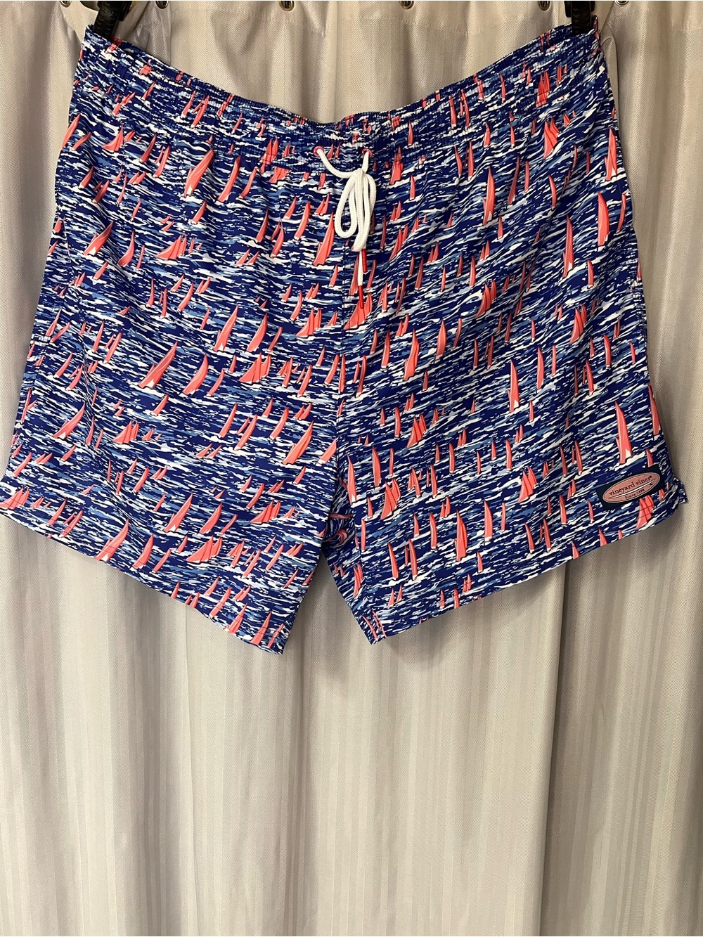 Vineyard Vines Blue and Coral Sailboat Swim Shorts size 4XB